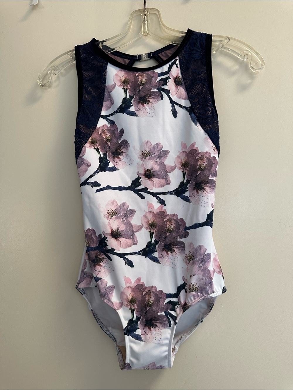 Eleve Dancewear Floral Lace-Accented Leotard